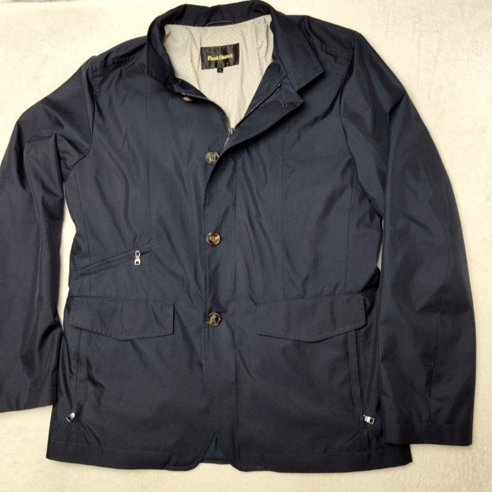 Paul Stuart Jacket Mens M Blue Lord 2.0 Rain Field Waterproof Windproof Lined